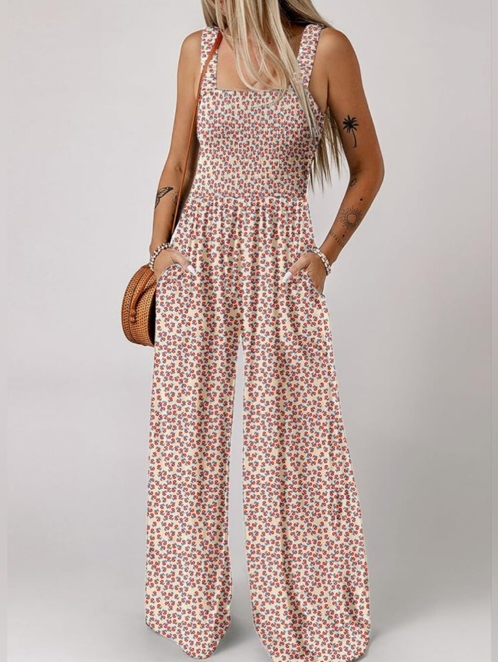 Wide Leg Floral Romper